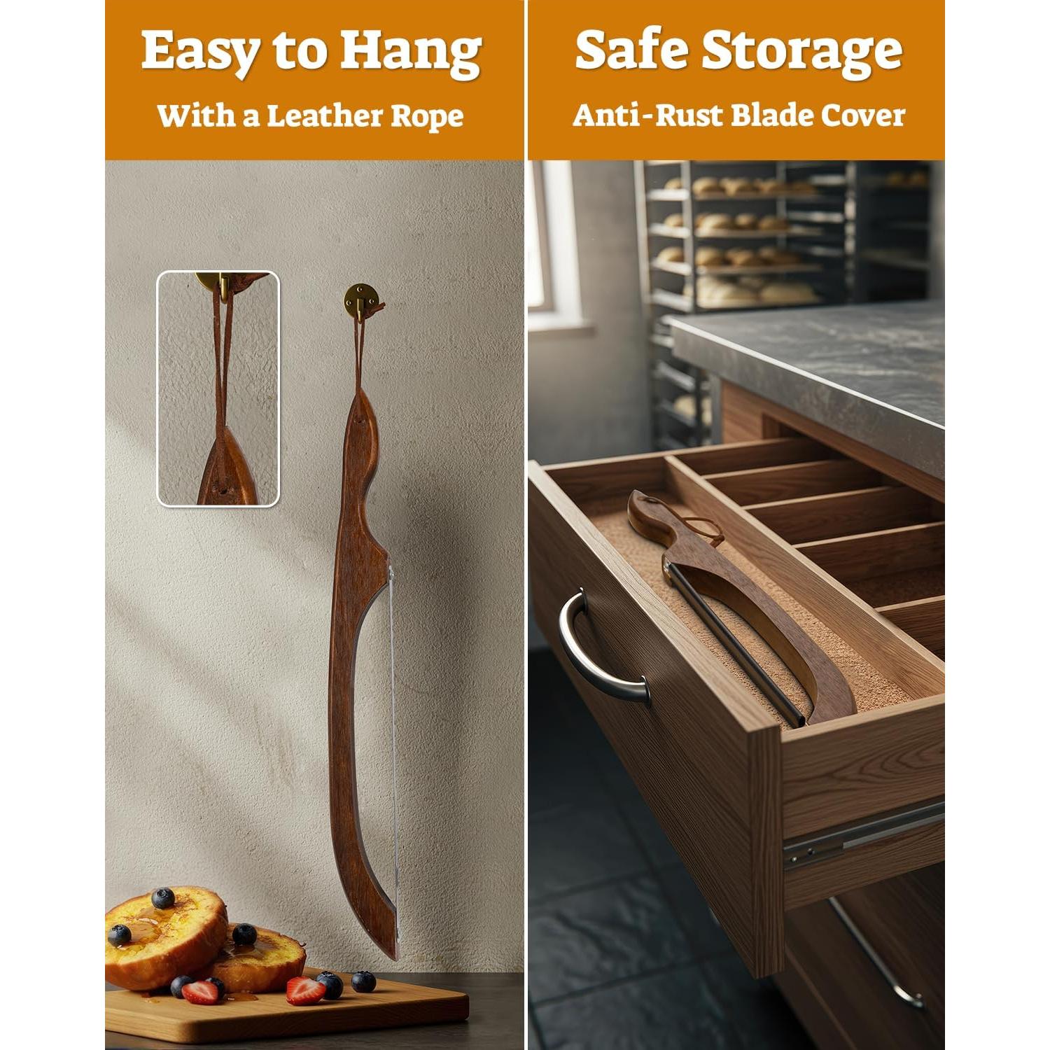 Cortador de Pan Indirewash 41.91 cm Serrado Madera Marrón