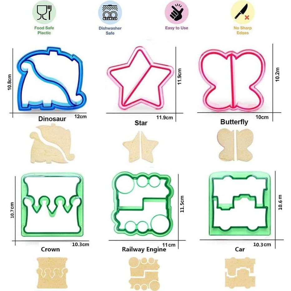 Cortadores de Sándwich Frigatebird 6 Piezas Animales