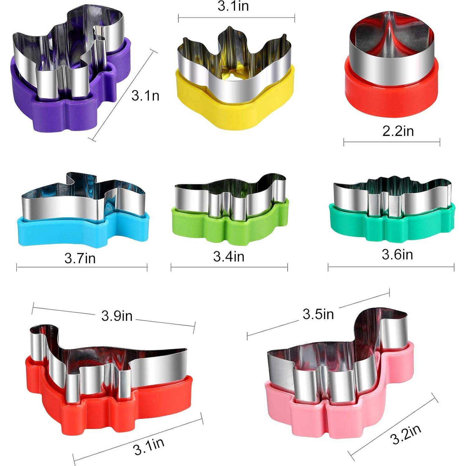 Cortadores de Galletas Dinosaurio CokiArt 8 Piezas Acero Inoxidable