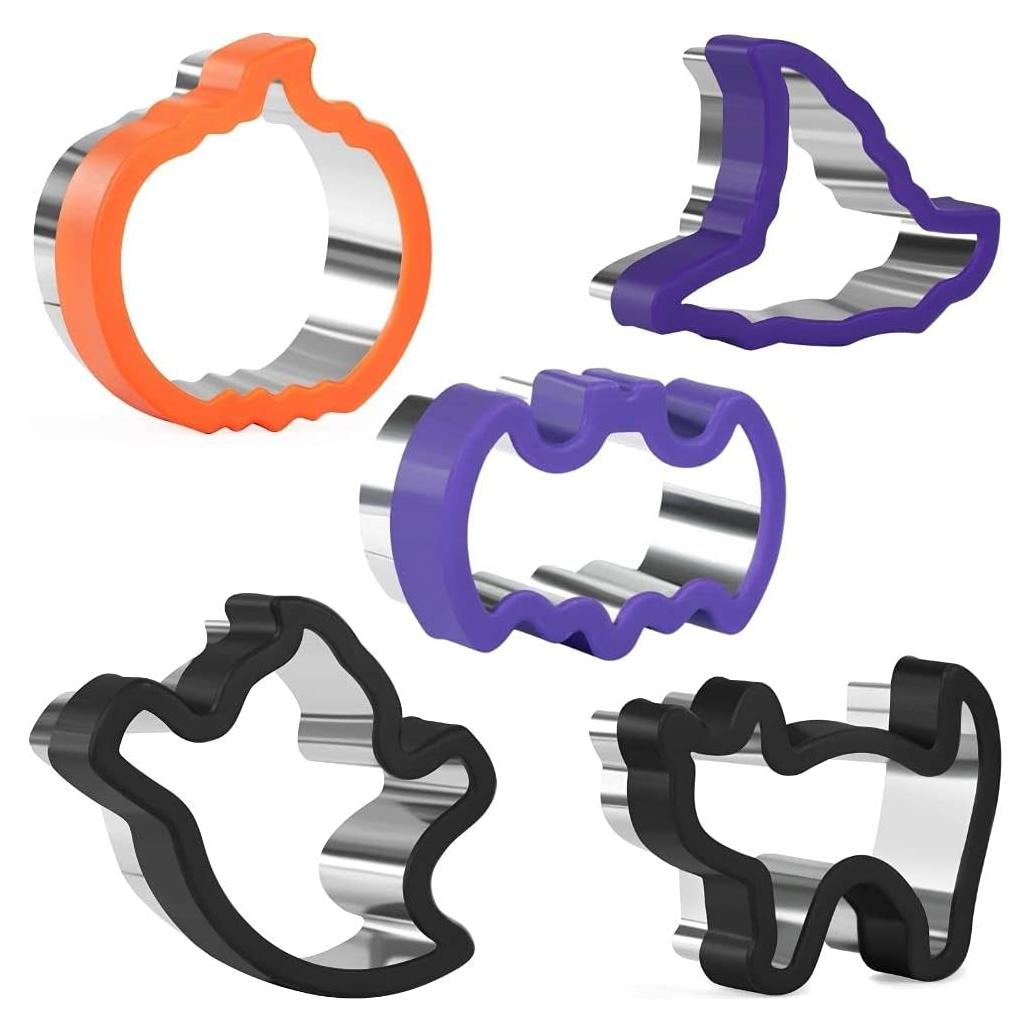 Cortadores de Galletas Halloween Crethinkaty 5 Piezas Acero Inoxidable