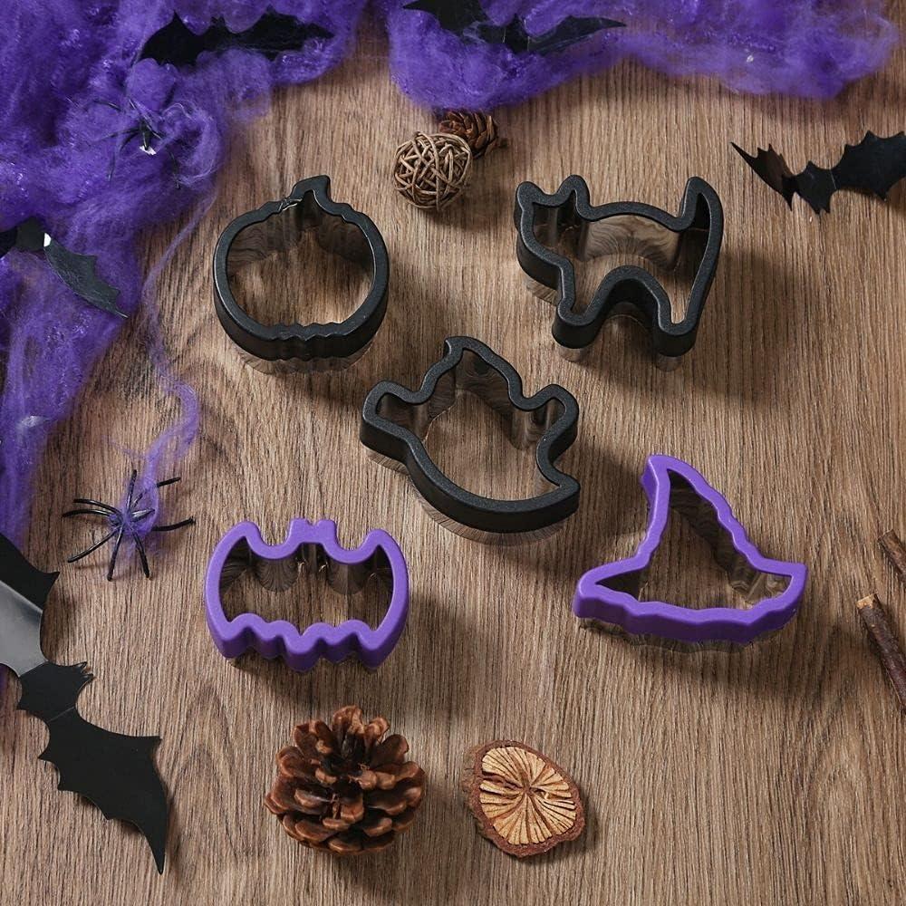 Cortadores de Galletas Halloween Crethinkaty 5 Piezas Acero Inoxidable