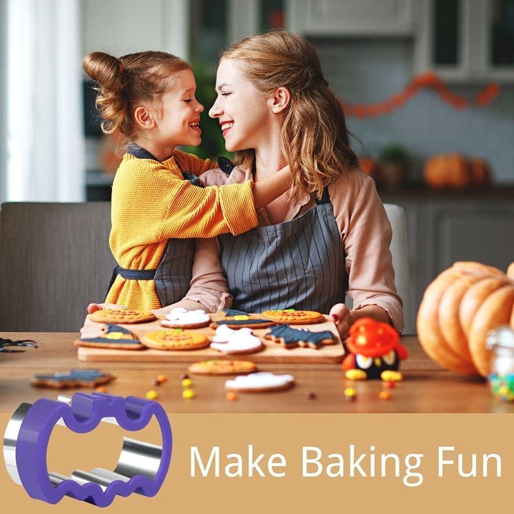 Cortadores de Galletas Halloween Crethinkaty 5 Piezas Acero Inoxidable