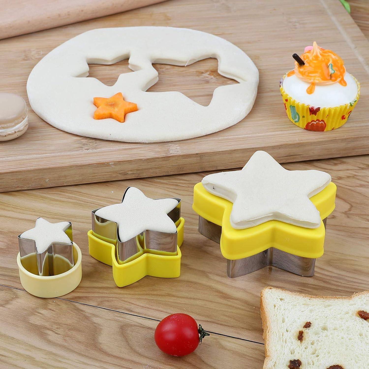 Set de 3 Cortadores de Galletas Estrella HiHITAOO - Acero Inoxidable