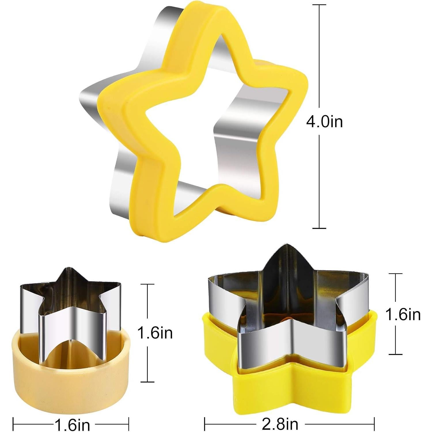 Set de 3 Cortadores de Galletas Estrella HiHITAOO - Acero Inoxidable