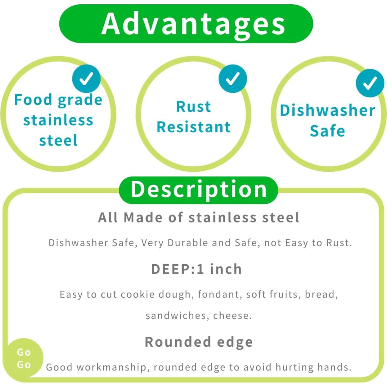 Juego de Cortadores de Galletas de Ganso Auktosmn - 2 Piezas - Acero Inoxidable
