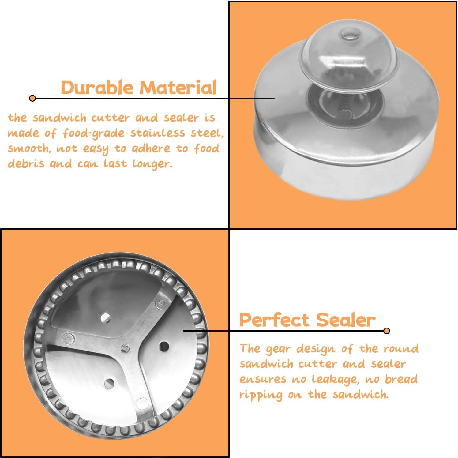 Cortador y Sellador de Sándwich KAYCROWN Acero Inoxidable 2 Pzas