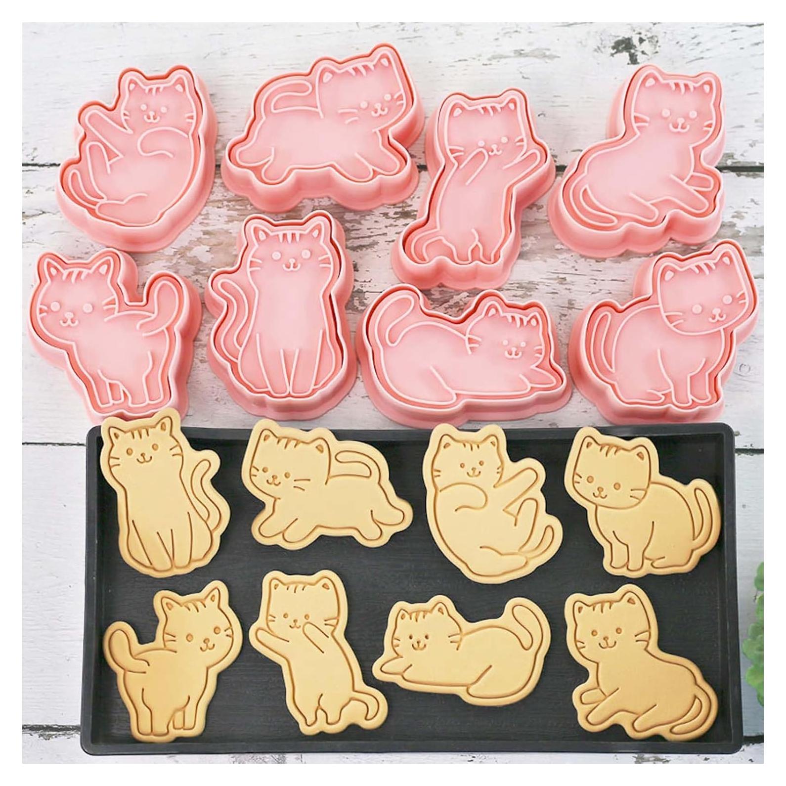 Cortadores de Galletas de Gato 3D Lutoku - 8 Piezas de PP