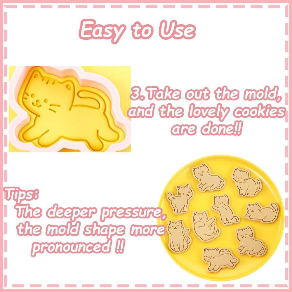 Cortadores de Galletas de Gato 3D Lutoku - 8 Piezas de PP