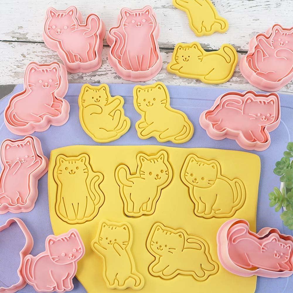 Cortadores de Galletas de Gato 3D Lutoku - 8 Piezas de PP