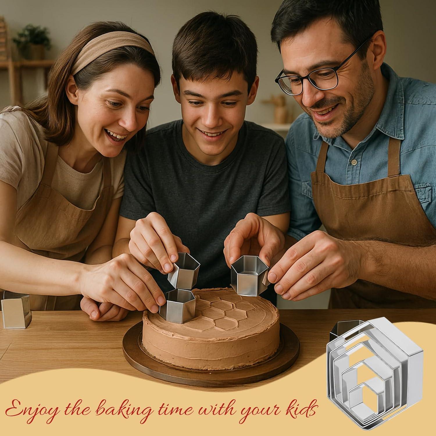 Juego de Cortadores de Galletas Hexagonales 5 Piezas Giantree