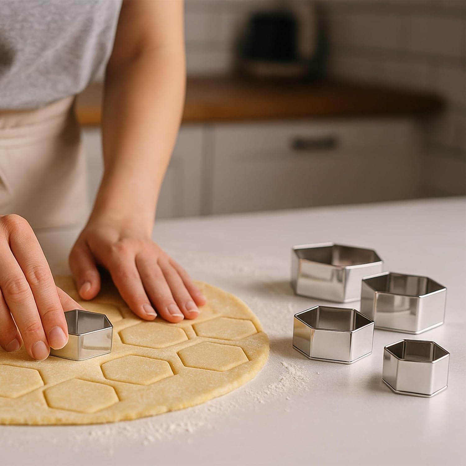 Juego de Cortadores de Galletas Hexagonales 5 Piezas Giantree