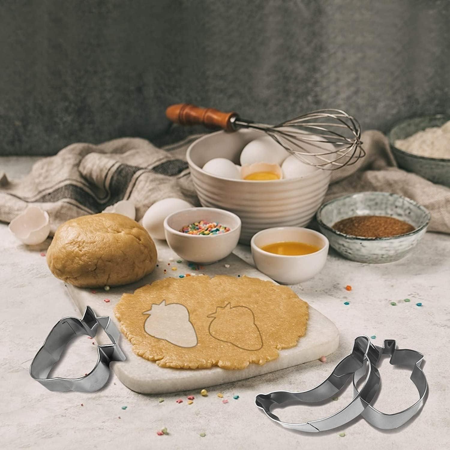 Juego de 12 Cortadores de Galletas de Frutas ISZW de Acero Inoxidable