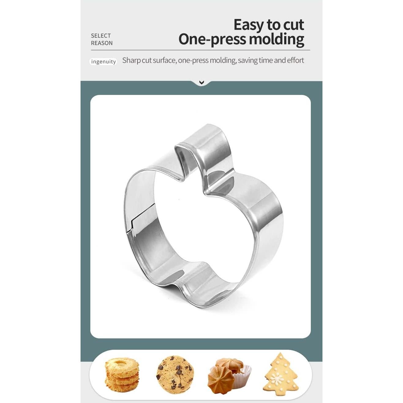 Juego de 12 Cortadores de Galletas de Frutas ISZW de Acero Inoxidable