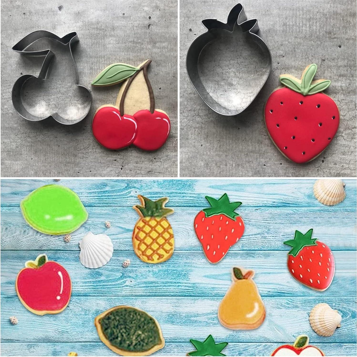 Juego de 12 Cortadores de Galletas de Frutas ISZW de Acero Inoxidable