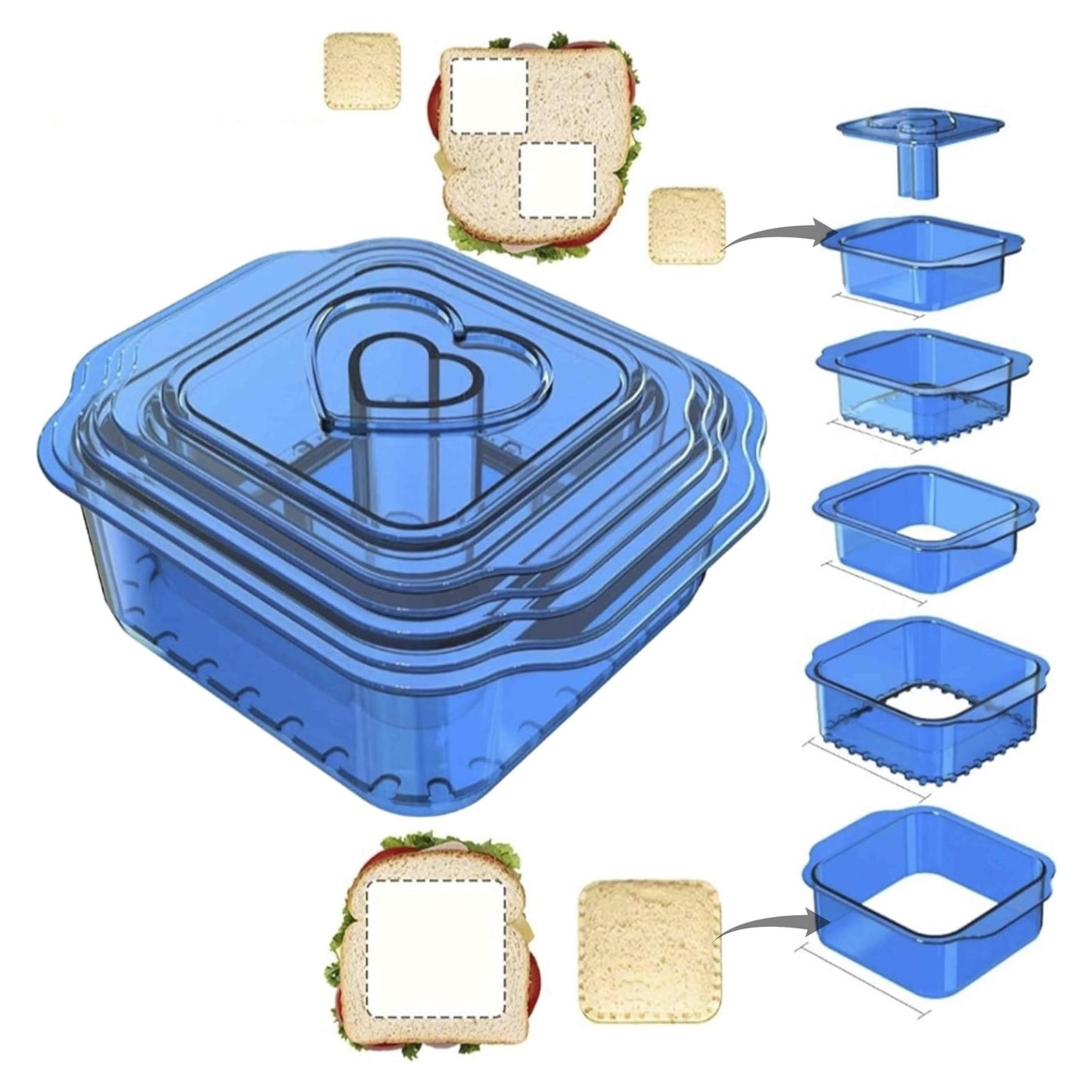 Cortador y Sellador de Sándwich Genérico 6 en 1 Azul