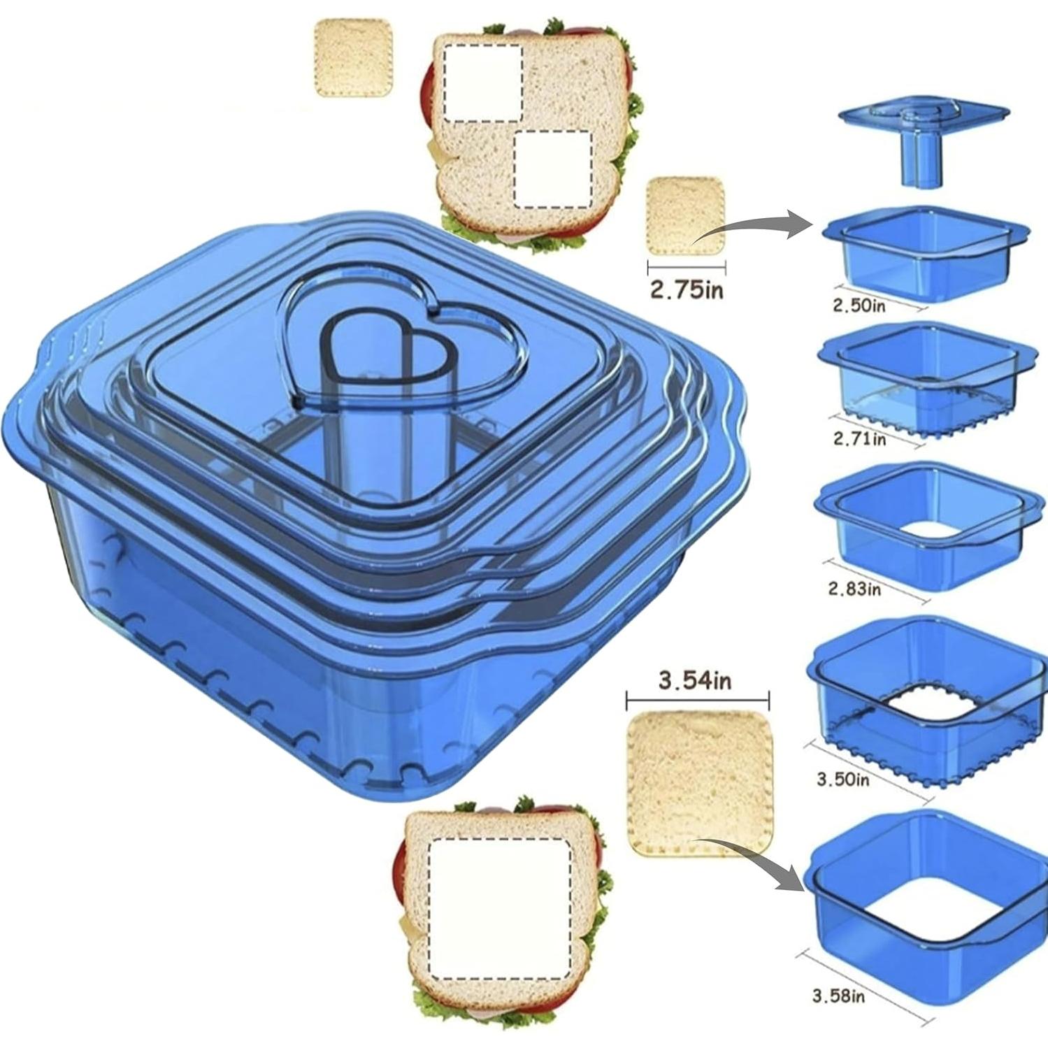Cortador y Sellador de Sándwich Genérico 6 en 1 Azul