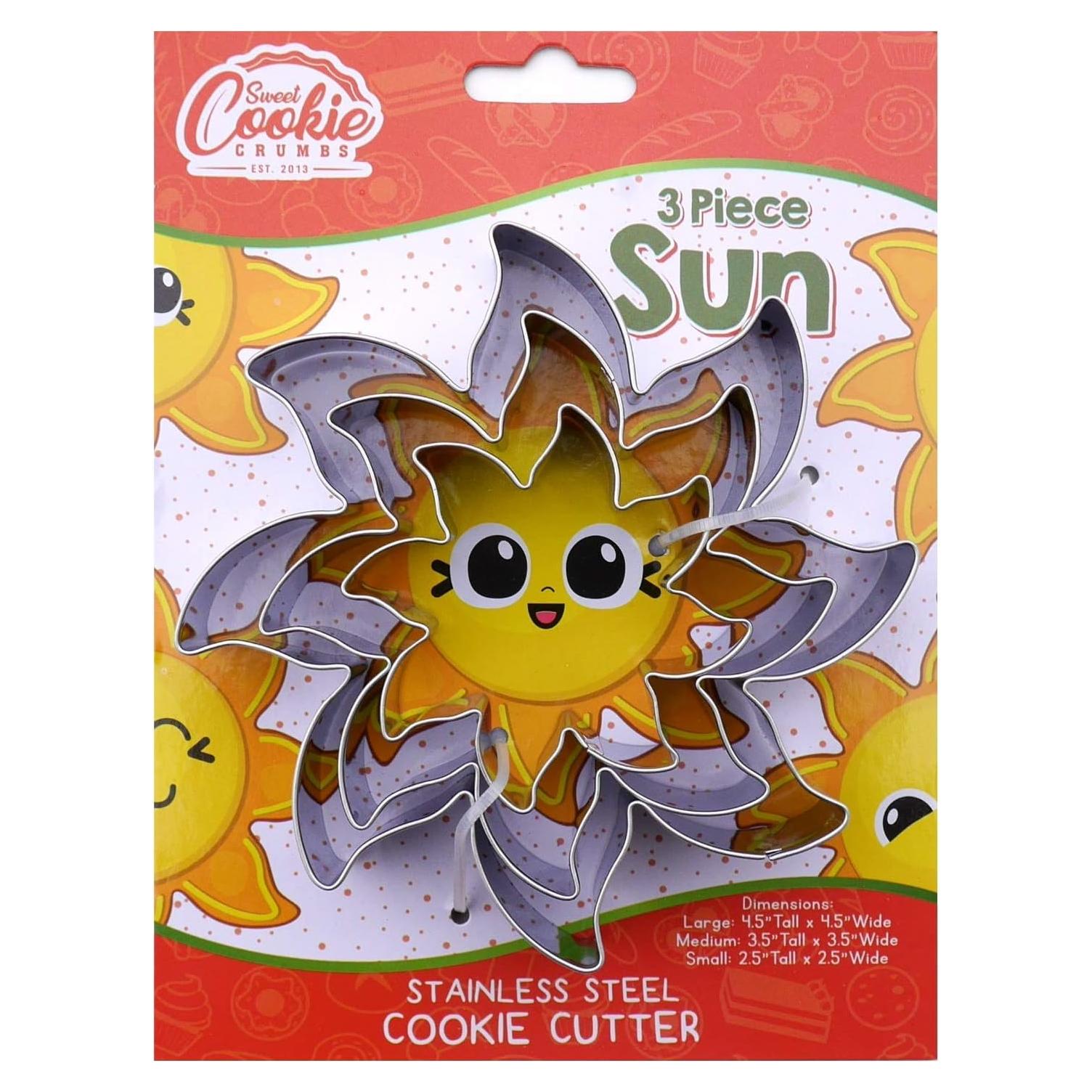 Juego de Cortadores de Galletas en Forma de Sol Sweet Cookie Crumbs - Acero Inoxidable - 3 Piezas