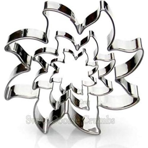 Juego de Cortadores de Galletas en Forma de Sol Sweet Cookie Crumbs - Acero Inoxidable - 3 Piezas