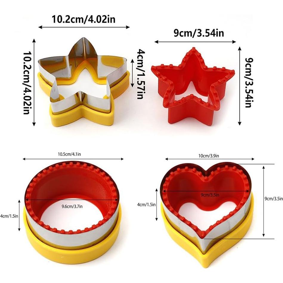 Cortador y Sellador de Sándwich QinhBting 3 Piezas Acero Inoxidable