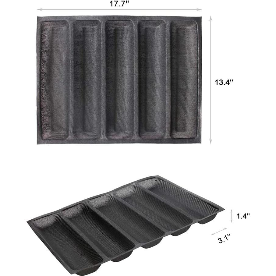 Molde de Sandwich de Silicona FETESUR 5 Panes Perforado 44.9x8.6cm