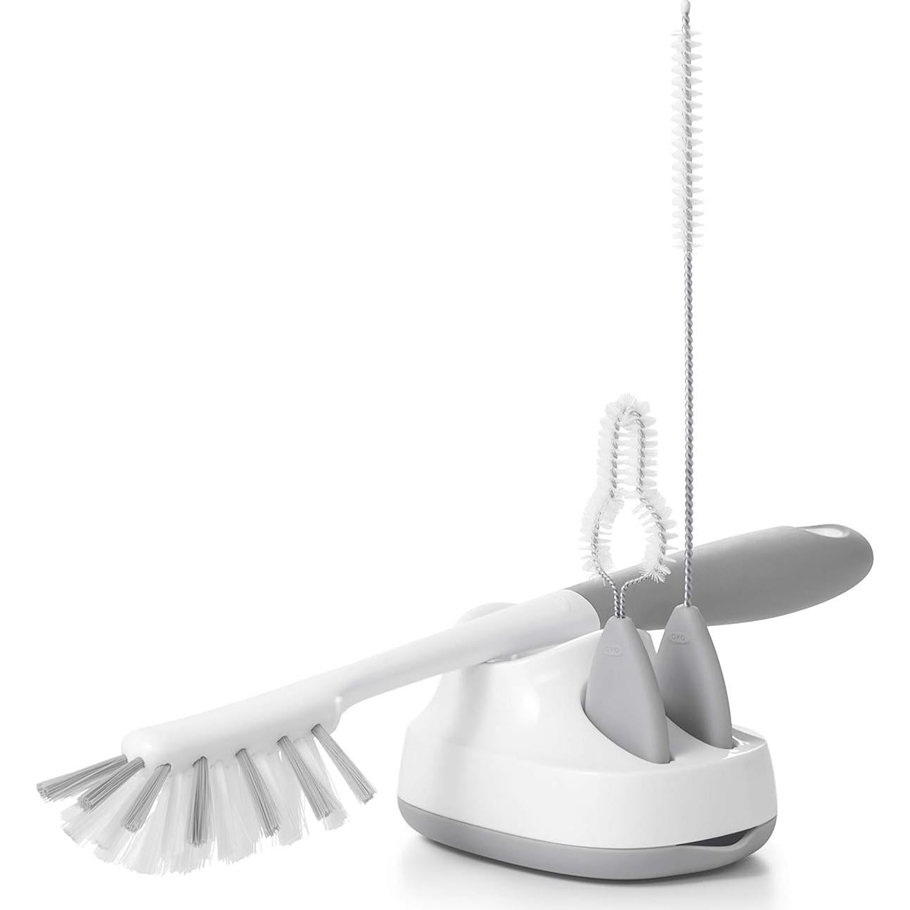 Juego de cepillos OXO Tot para limpiar botellas y popotes - Gris