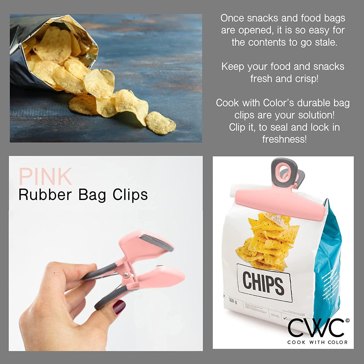 Clips para Bolsas Cook with Color Rosa - Paquete de 8 Unidades