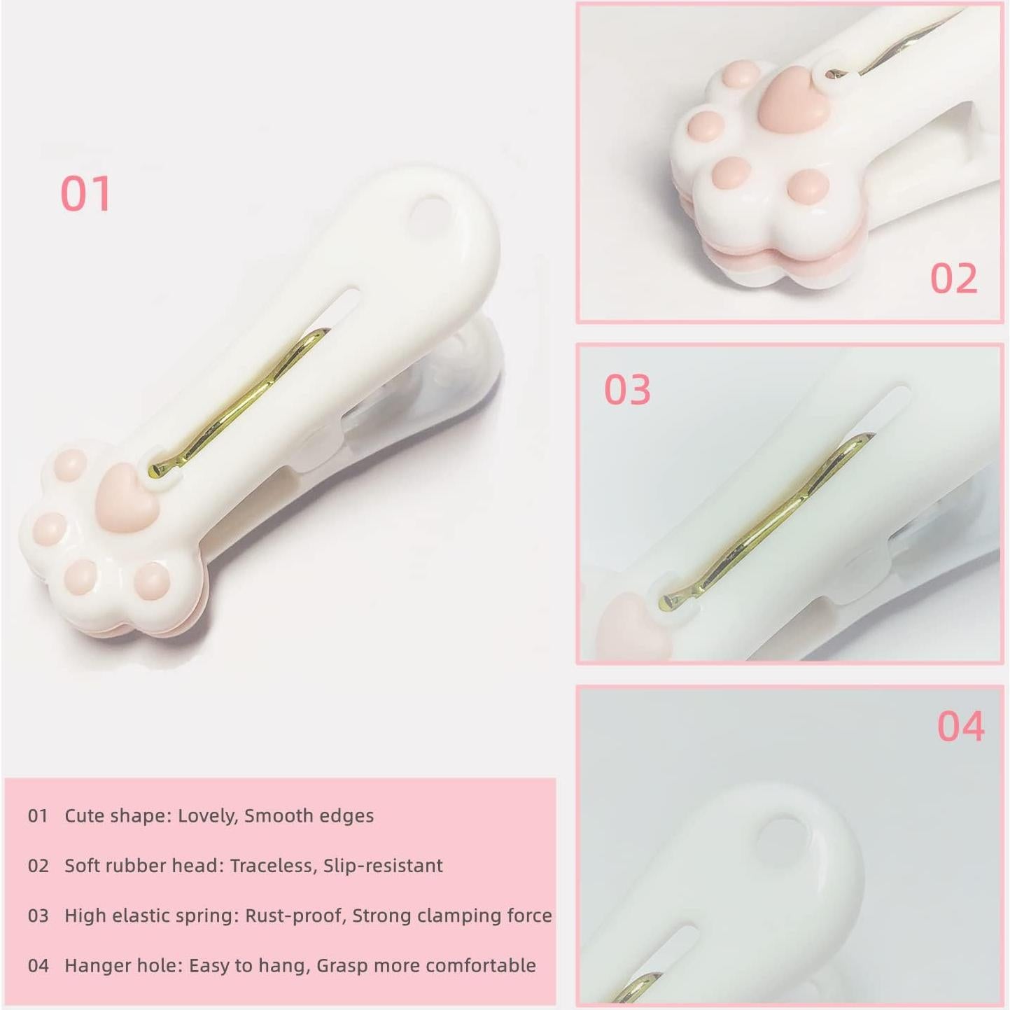 Pinzas de Plástico MEOVVZOO - Paquete de 24, Garra de Gato