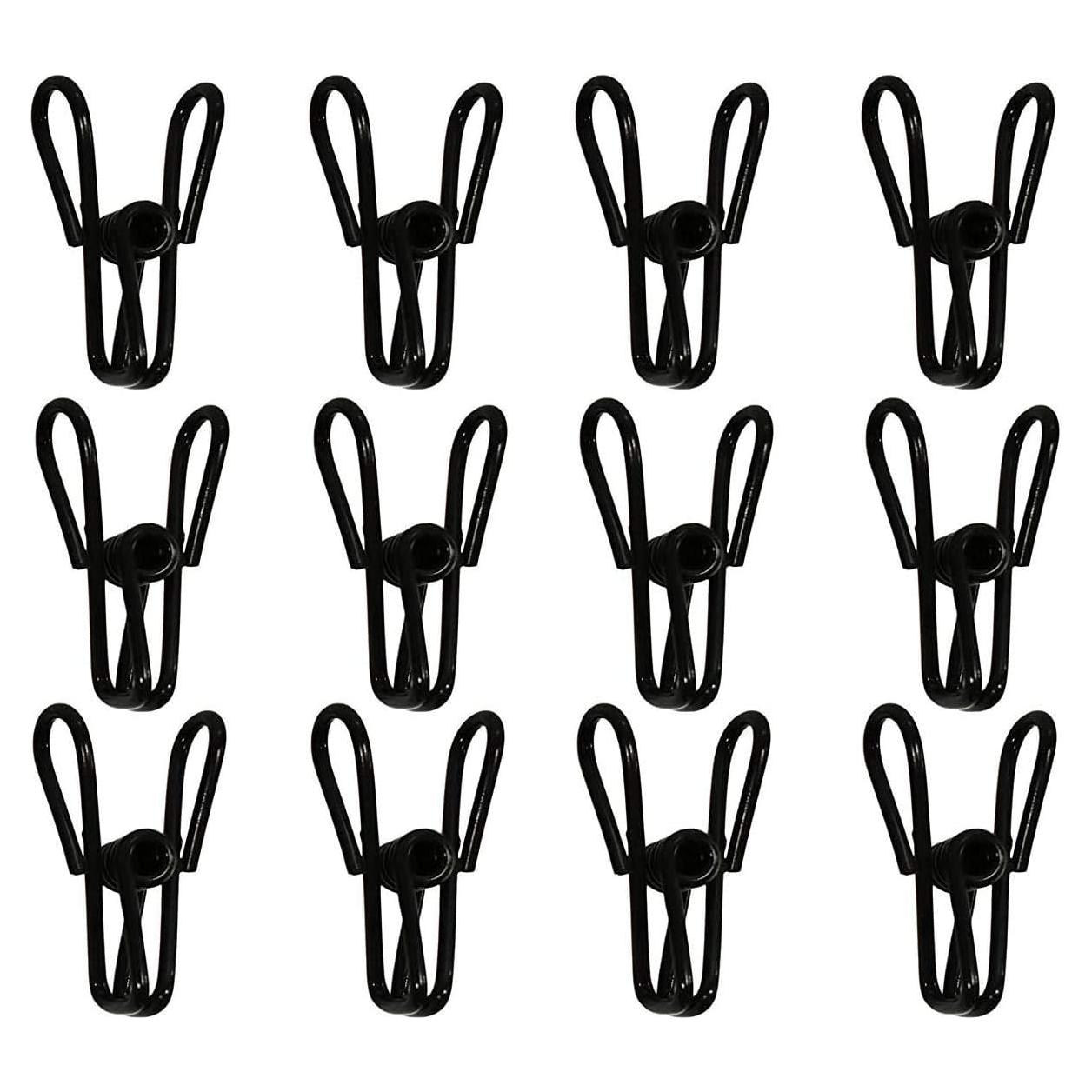 20 Clips de Metal Yansanido 5.08 cm Negros Alta Elasticidad