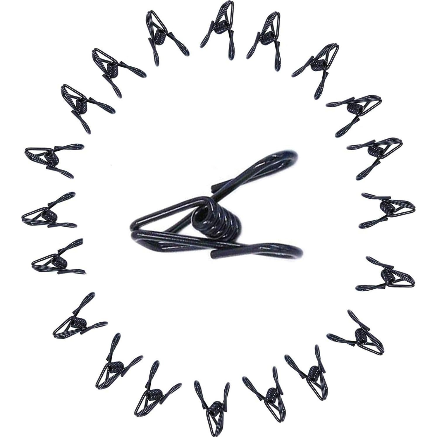 20 Clips de Metal Yansanido 5.08 cm Negros Alta Elasticidad