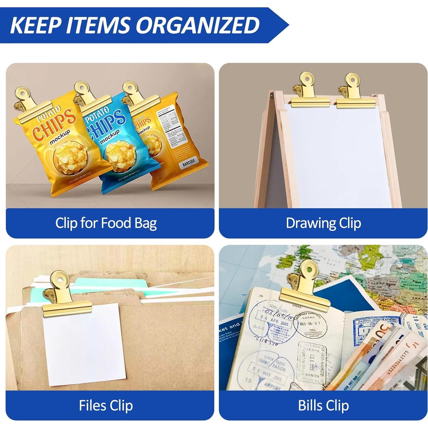 Paquete de 10 Clips de Bisagra Metal Orcielo 63mm Dorados