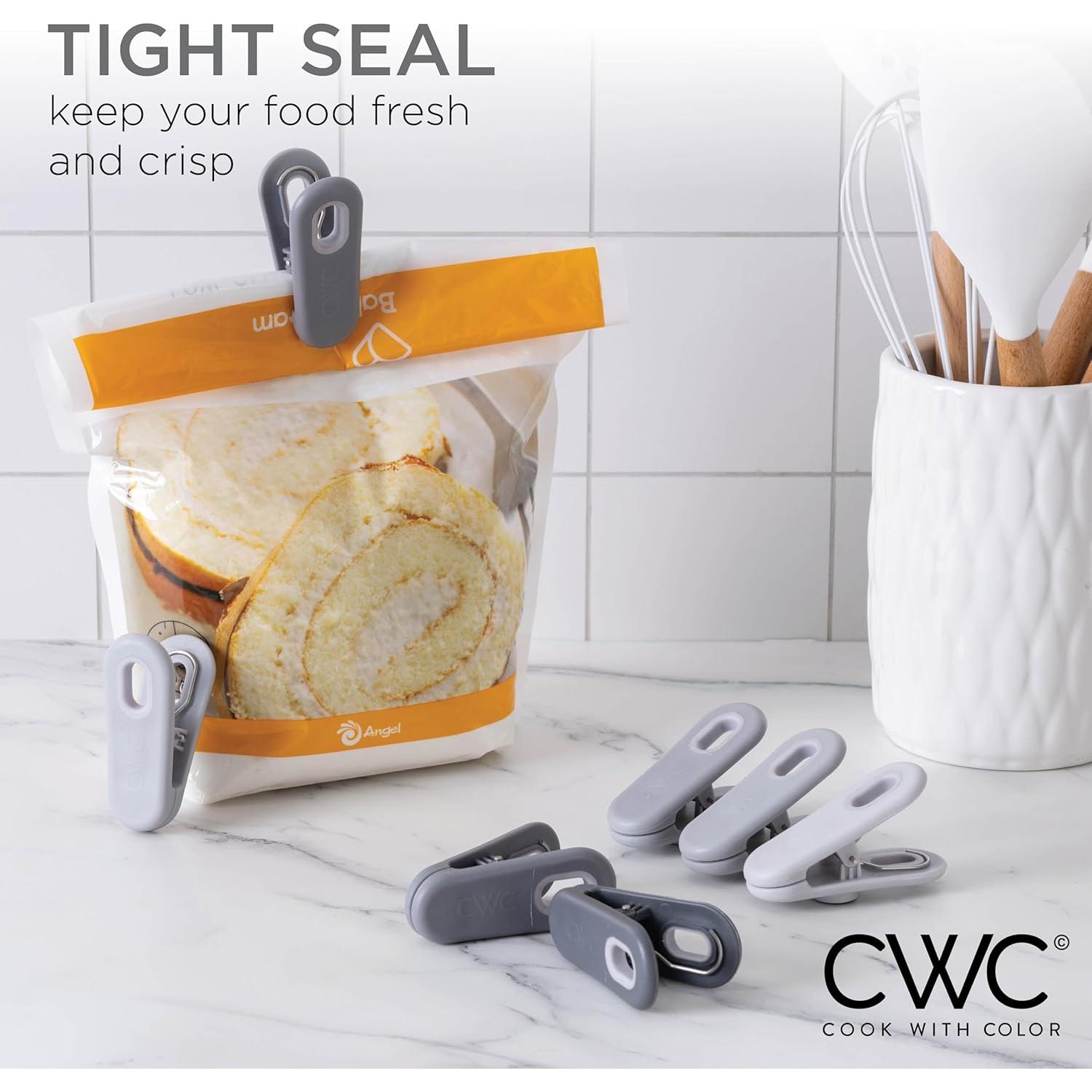 Clips para Bolsas COOK WITH COLOR 10 Piezas con Imán - Gris