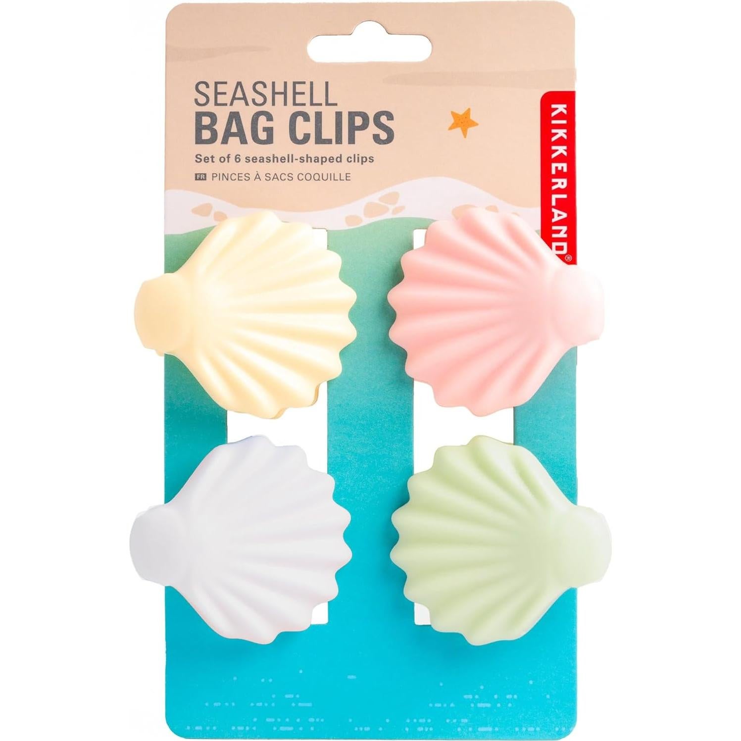 Juego de 4 Clips de Bolsa en Forma de Concha Kikkerland