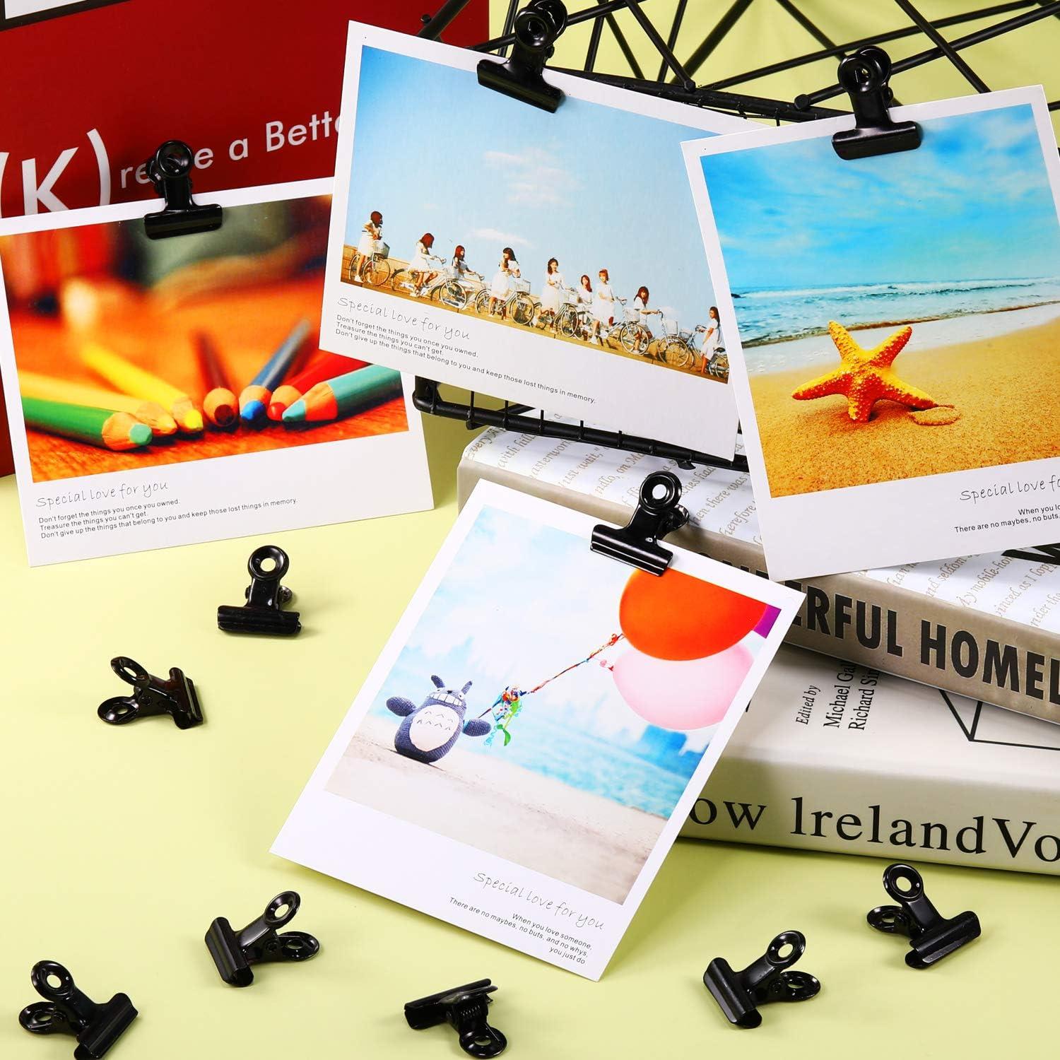 100 Clips Metálicos Bulldog Boao 2.21 cm Negros para Organizar