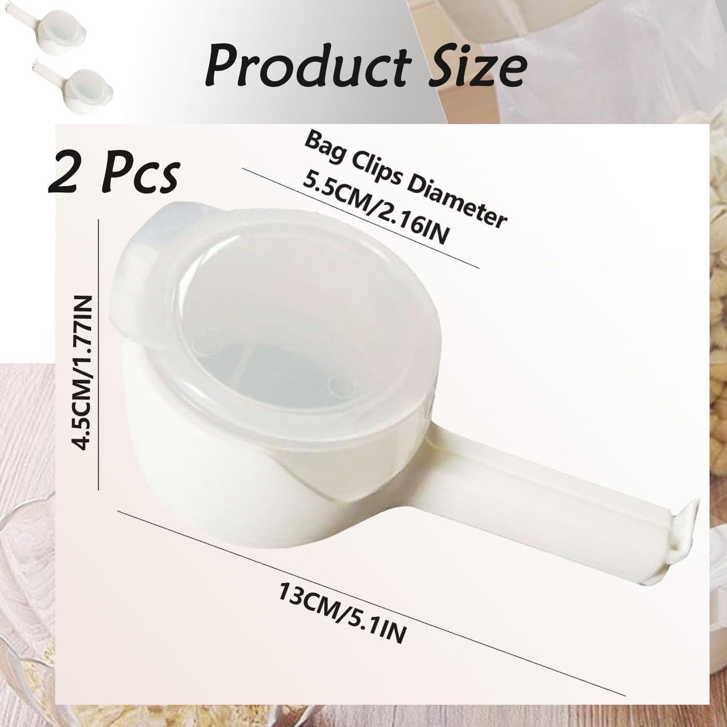 Clip de Sellado para Alimentos Aetomtins - 2 Piezas Blanco