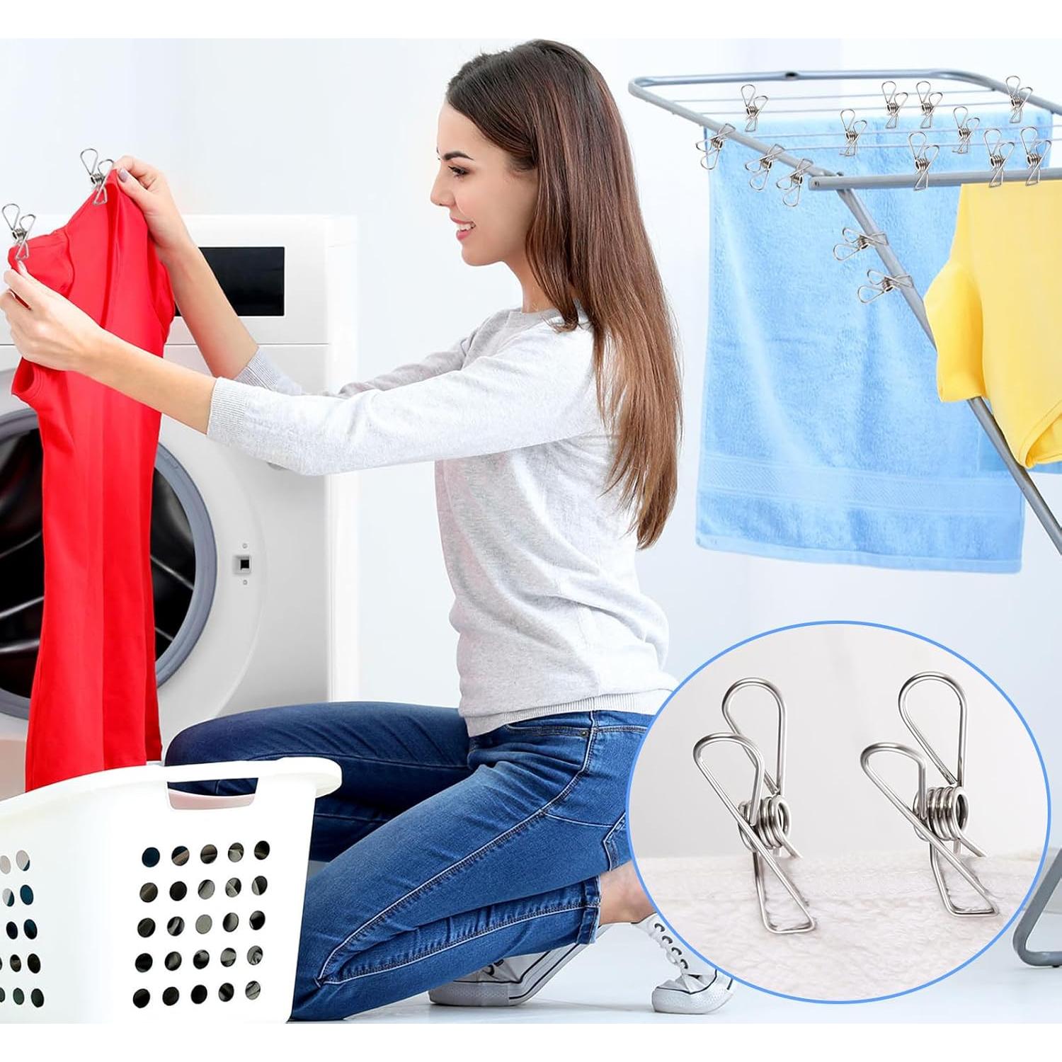 18 Pinzas de Acero Inoxidable DTDNZKN 54mm para Ropa y Comida