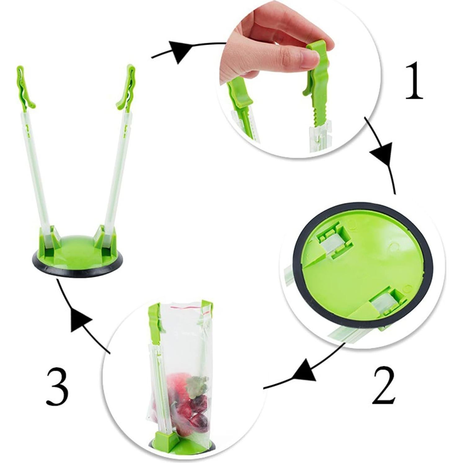 Soporte Baggy Pro - 8 Clips para Bolsas de Alimentos