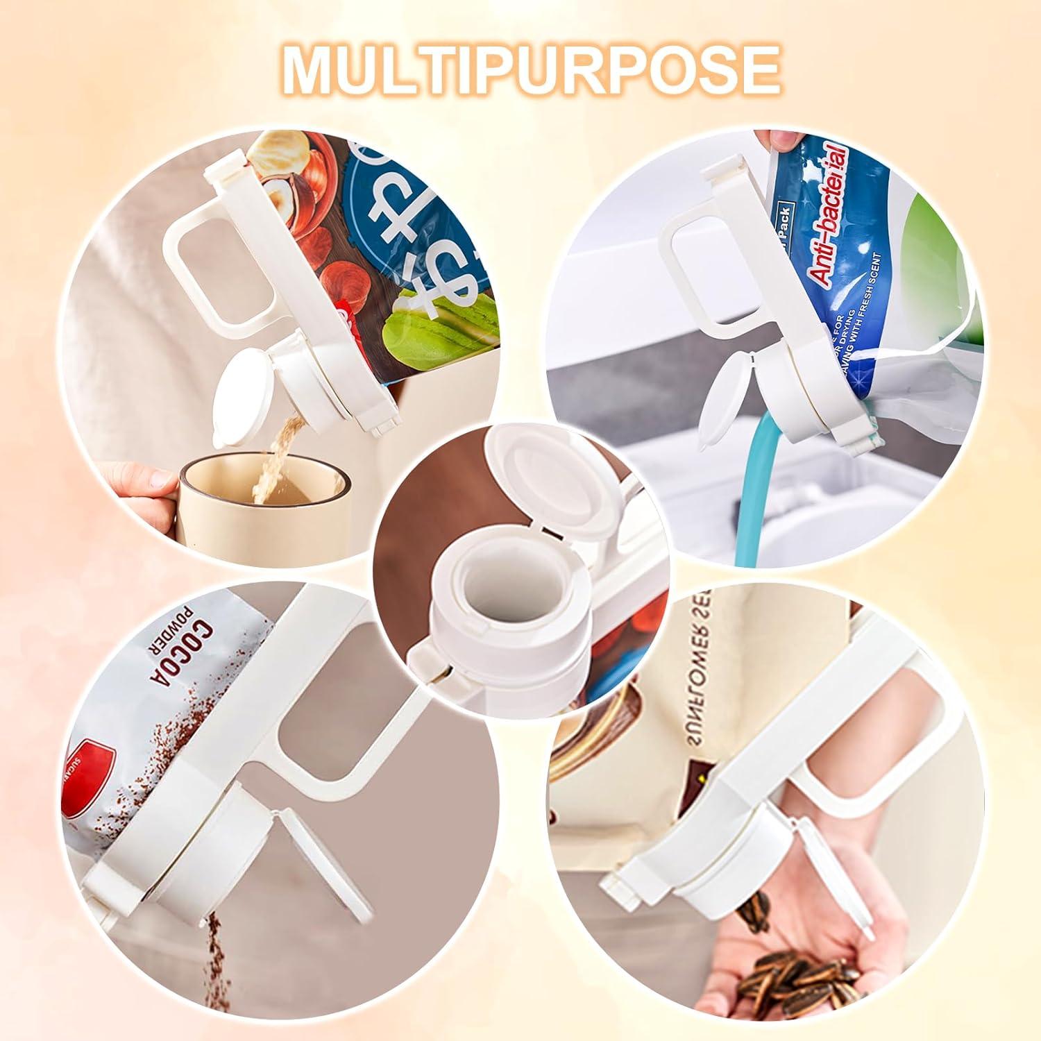 4 Clips de Sellado de Bolsa de Comida NatldGs - PP Blanco