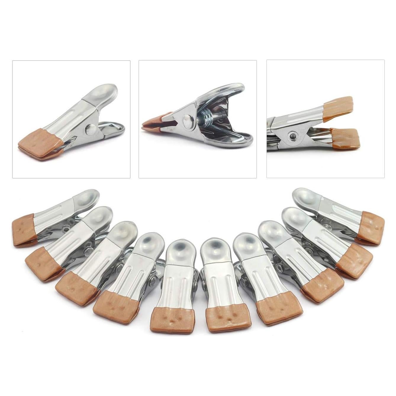 Clip de Ropa a Prueba de Viento ZYAMY 10 Piezas Dorado 5.6cm