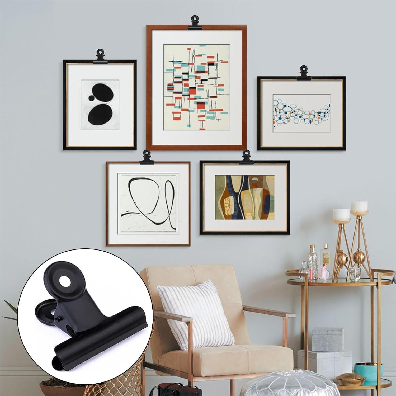 50 Clips de Bulldog de Metal DXMWWTP 22 mm Negros