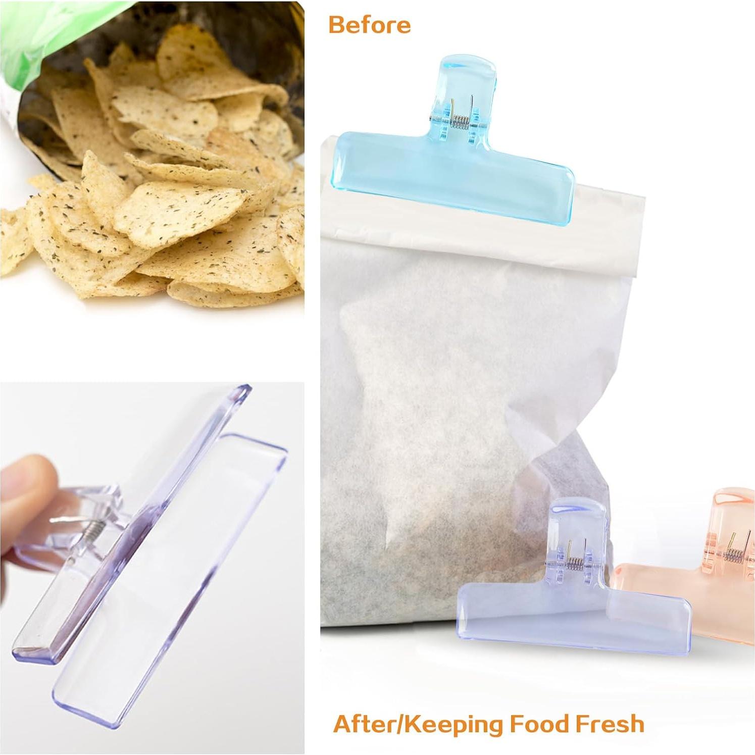 12 Clips de Plástico para Bolsas de Comida YINPIXUS - 6 Colores