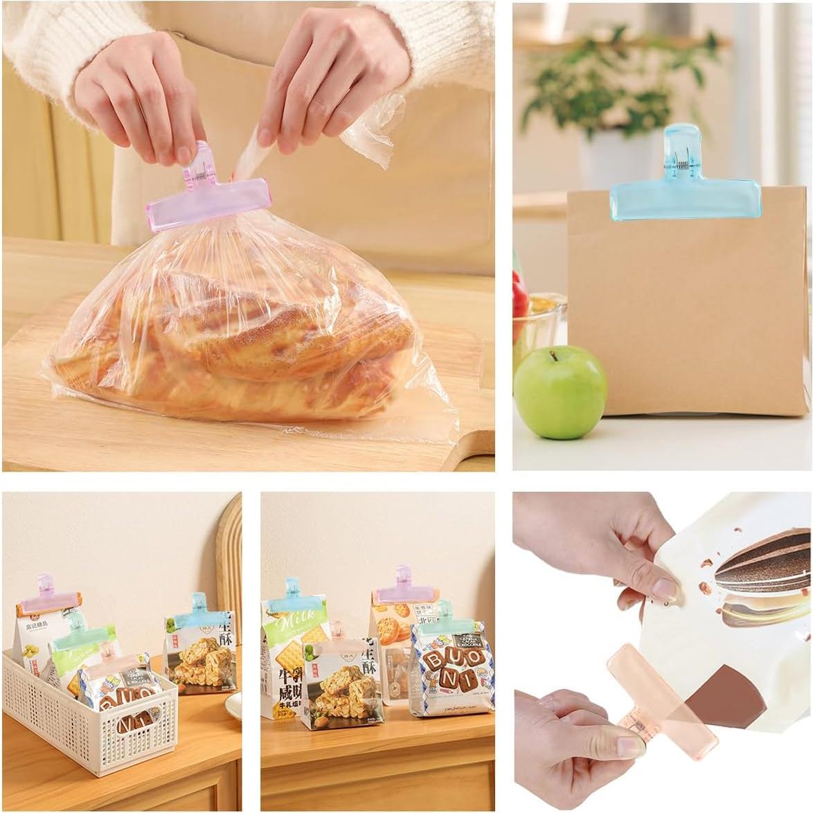 12 Clips de Plástico para Bolsas de Comida YINPIXUS - 6 Colores