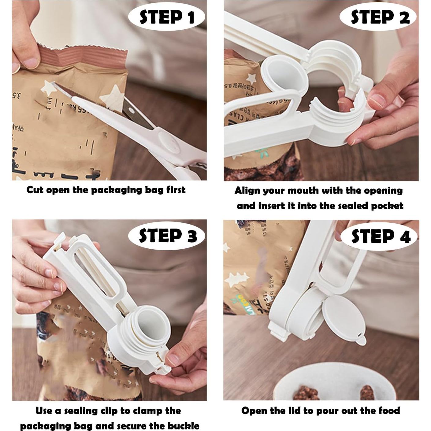 Clip de Sellado de Bolsa de Comida 2 PCS Genérico Blanco