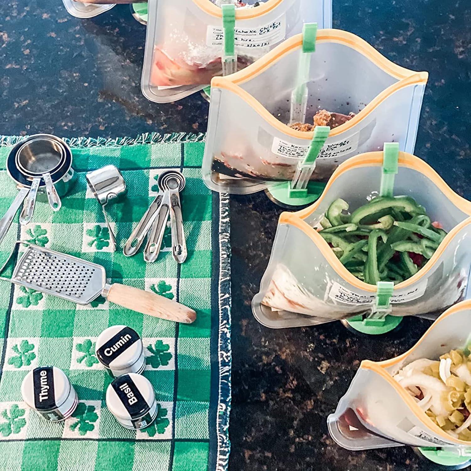 Soporte de bolsa de alimentos Ruibo, paquete de 2, verde