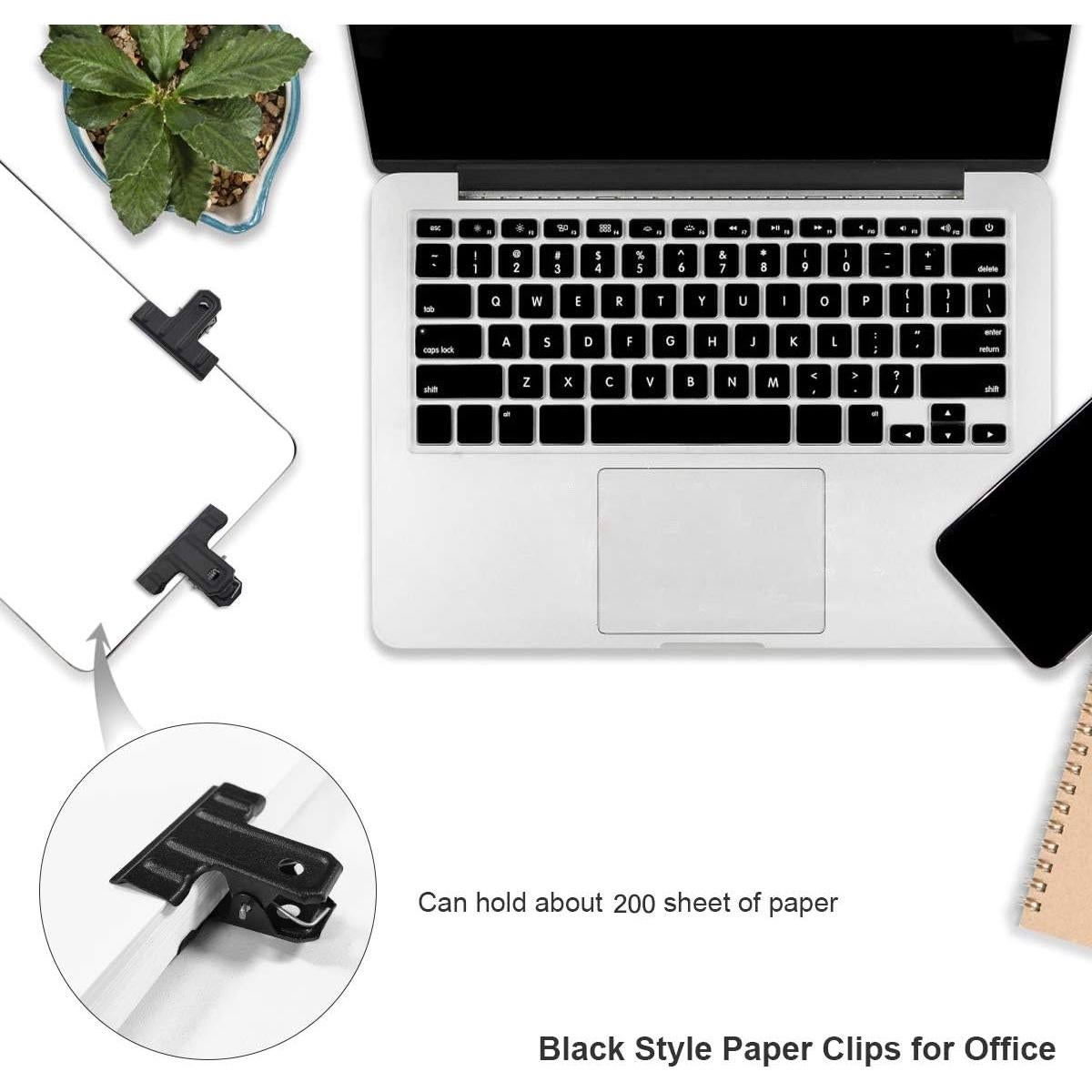 Clips Metálicos Engrosados Coideal 10 Pcs 77 mm Negros