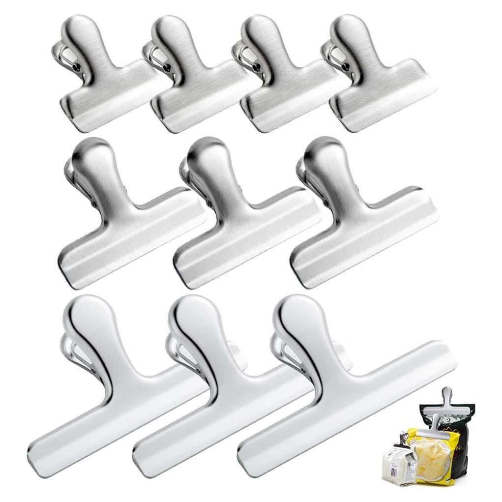 Clips de Bolsa de Acero Inoxidable CNYMANY 10 Pcs 3 Tamaños