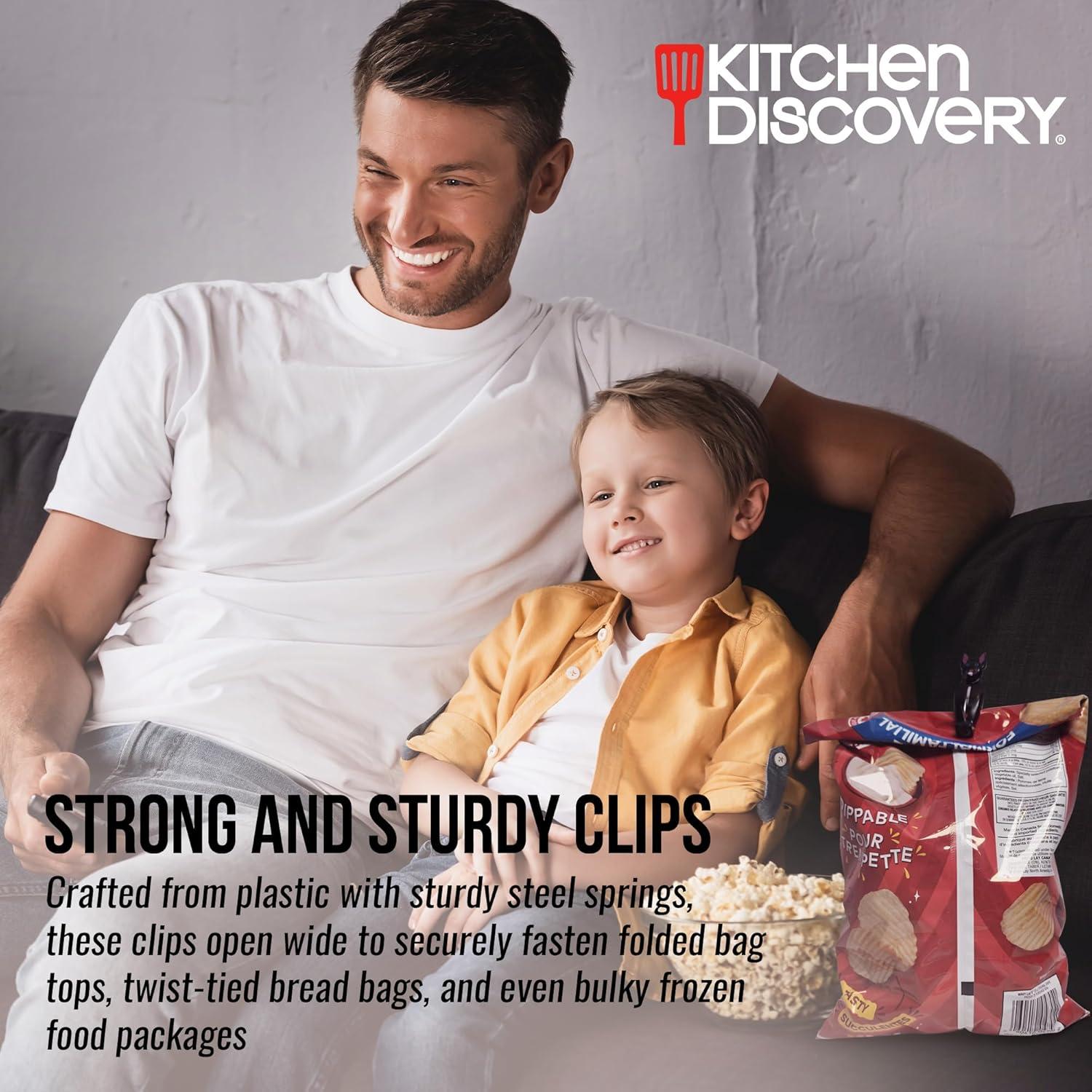 Animal Chip Clips – Kitchen Discovery – Set of 6 Cute Bag Clips for Food Storage, Laundry, and Decorative Display – Dog Clips for Treats, Snacks, Bread, Sugar, Cereal, Frozen Foods