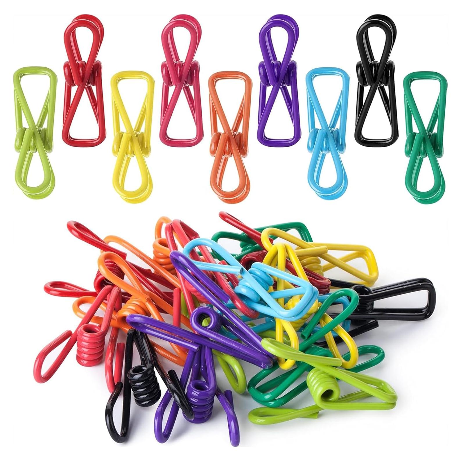 30 Pinzas de Ropa de Colores Skrnrhrery 5.5 cm Acero PVC