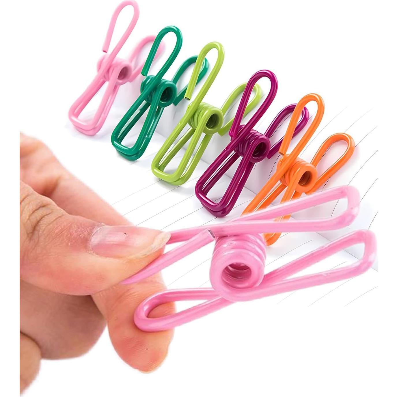 30 Pinzas de Ropa de Colores Skrnrhrery 5.5 cm Acero PVC