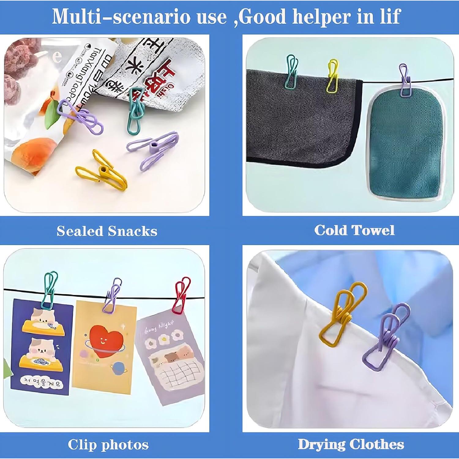 30 Pinzas de Ropa de Colores Skrnrhrery 5.5 cm Acero PVC