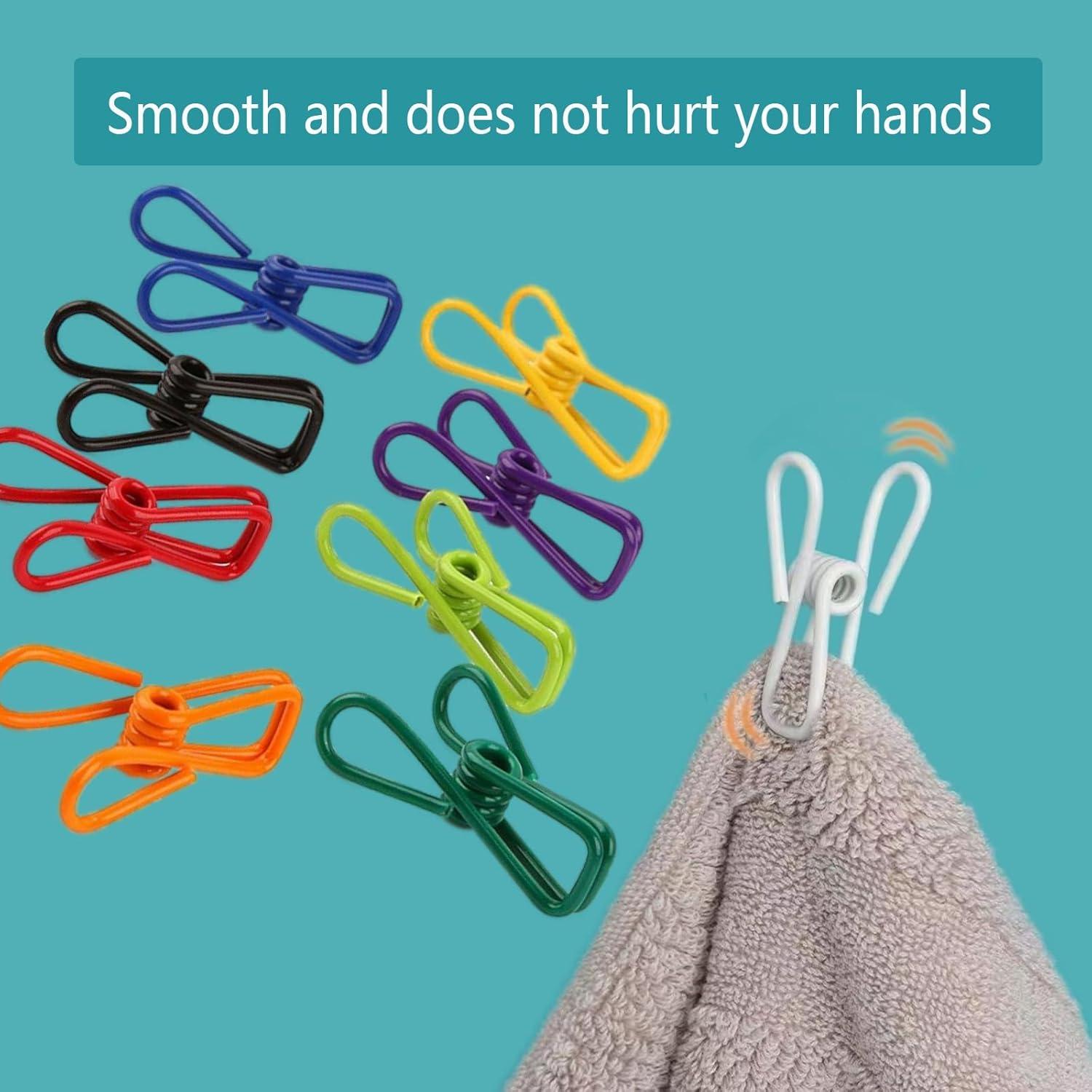 30 Pinzas de Ropa de Colores Skrnrhrery 5.5 cm Acero PVC